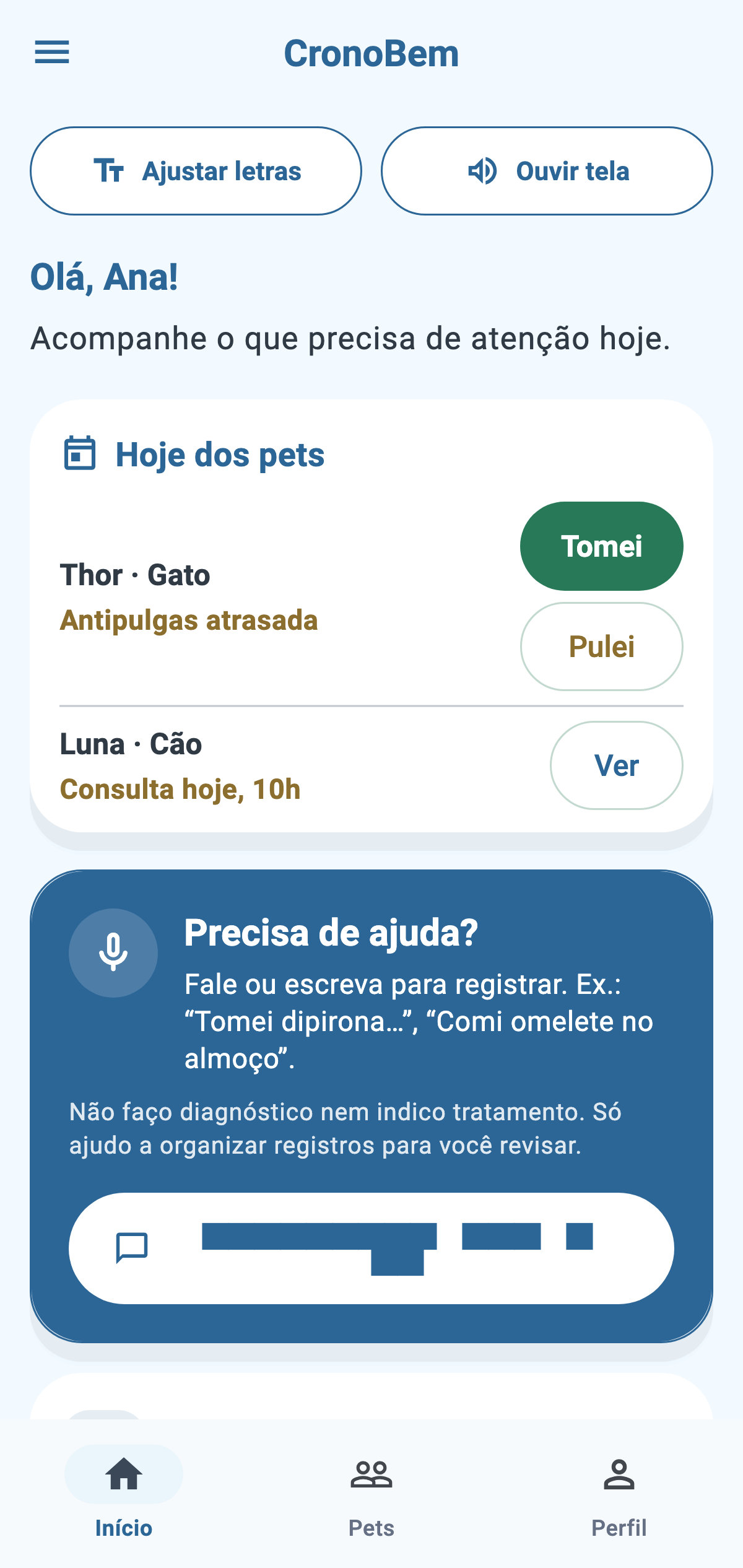 Início do Espaço Pets